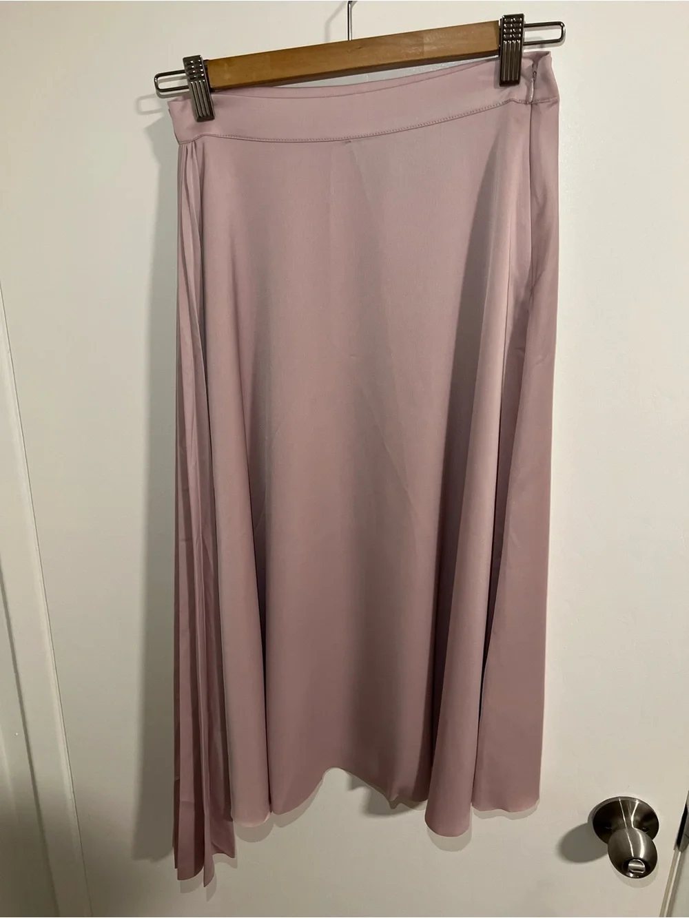 H&M Blush Pink A-Line Midi Skirt